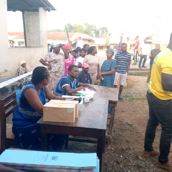 A scene at the polling station