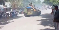 Tanks and armoured vehicles were filmed passing through Alamata after days of clashes