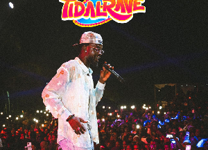 Black Sherif captured on stage during the 2025 Tidal Rave Liberia festival