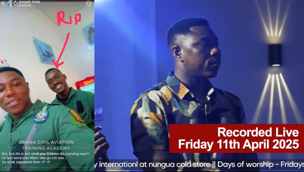 A picture showing the soldier at the church and his screenshot mourning his colleague