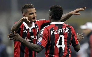 Sulley Muntari and Kevin played for the red side of Milan