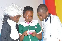 Some pupils of Cherryfield Montessori School showcasing their career choices