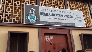 The front gate of the Kumasi Central Prison
