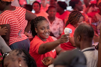 A health professional screens a beneficiary at Telecel Ghana Foundation's Healthfest in Adum, Kumas