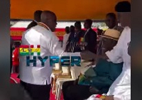 A scene of former President Nana Akufo-Addo arrival at the 68th Independence Day celebration