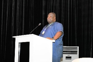 Bernard Acquah, Chief Information Officer (CIO) of MTN Ghana giving his keynote address.