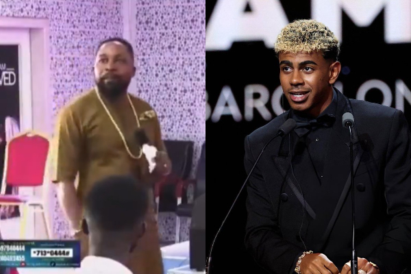 A photo of the Ghanaian pastor and Lamine Yamal