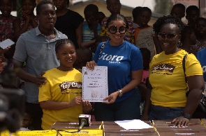 Flora tissues Brand face Serwaa Amihere receives certificate of donation