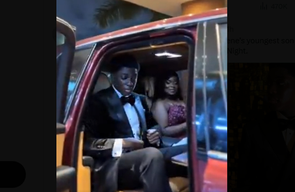 Nana Kwame Kyeretwie arriving at the DPS International Class of 2025 Prom with a lady