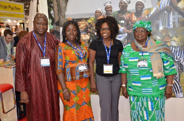 Mrs. Elizabeth Ofosu-Adjare with officials of the Ghana Delagation