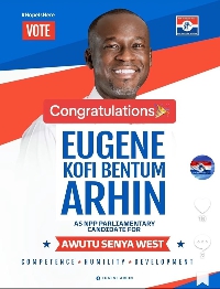 Eugene Arhin is wins at Awutu Senya