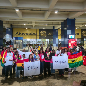 The delegation, comprising 52 students, parents and teachers, participated in the global competition
