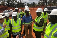 Minister Amewu embarks on a tour of the Bauxite Company