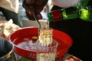 Alcohol being poured
