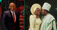 Nigerian billionaire (L) and Nigerian rapper Zlatan with his wife Davita (R)