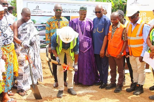 AngloGold Ashanti cuts sod for the construction of the robotics center