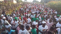 NDC supporters on a health walk at Bole-Bamboi