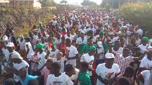 NDC supporters on a health walk at Bole-Bamboi