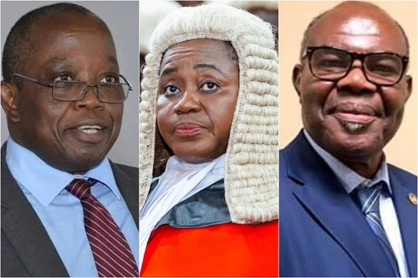 L-R:Domelevo has accused lawyer of ex-CJ Torkornoo, Ayikoi Otoo, of presenting falsified evidence
