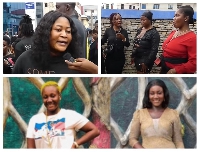 The late Maadwoa (below) and some of her friends at the funeral