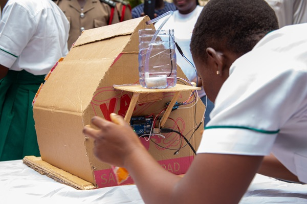 A young learner in the Telecel DigiTech Academy
