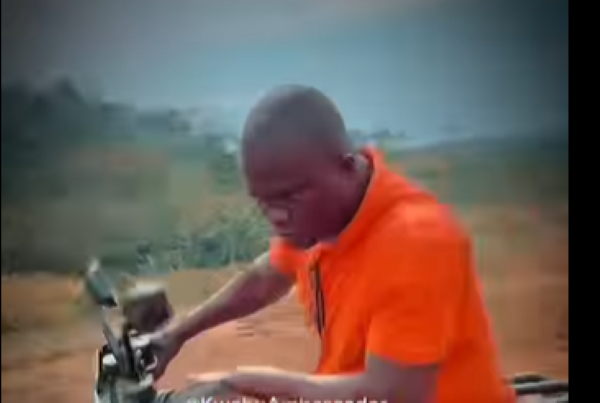 Dr Bryan Acheampong captured on the quad bike