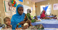 Malnourished children receive treatment at the Intersos facility in Maiduguri, northeastern, Nigeria