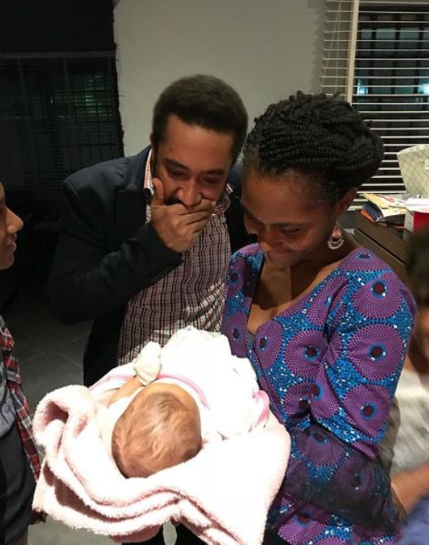 Majid Michel and wife Virna with baby Ryn
