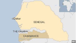 Map showing Senegal