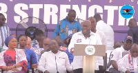 President Akufo-Addo addressing the crowd during the NPP