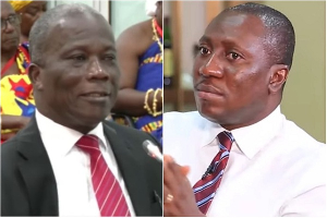 A photo collage of Justice Philip Bright Mensah (L) and Alexander Kwamina Afenyo-Markin