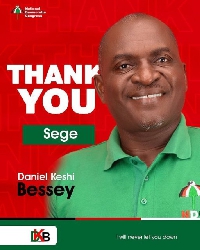 Daniel Keshi Bessey expresses his gratitude to the people of Sege Constituency