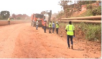 The new Takoradi road under construction