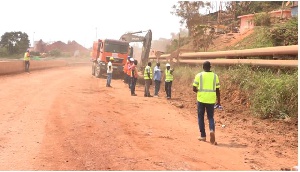 The new Takoradi road under construction