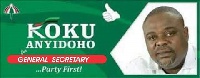A poster of Koku Anyidoho contesting for General Secretary