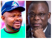 Yakubu Tony Aidoo (L) says Fifi Kwetey (R) can't stop him from supporting Mahama's third term