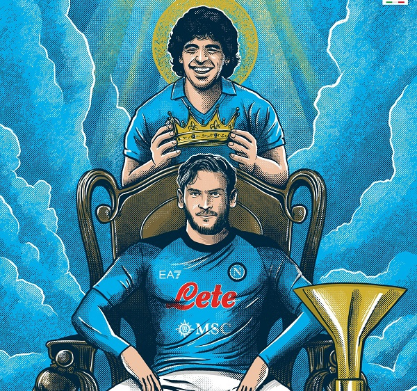 Serie A artwork crowning Khvicha Kvaratskhelia as King