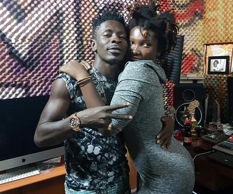 Shatta Wale and Ebony in the studio