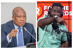 A photo collage of Samuel Okudzeto Ablakwa and Okatakyie Afrifa-Mensah