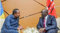 Kenyan President William Ruto with Ethiopia's Prime Minister Abiy Ahmed (left) during a meeting