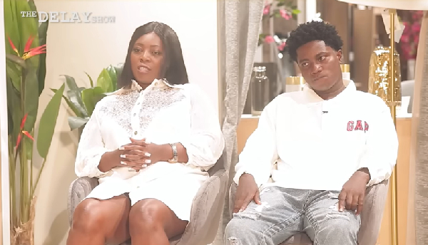 Actress Diana Asamoah with Opoku Bilson on The Delay Show