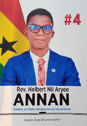 Rev. Helbert Nii Aryee Annan is a contender for the Greater Accra Council of State representative