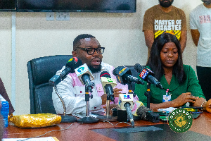 Prince Minkah of Goldbod speaking during a presser to announce the bust
