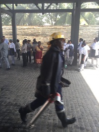 Ghana Fire Services personnel arrived at the scene to quench the blaze