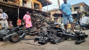 Used spare parts at Abossey Okai, Accra, Ghana, 2022. Photo credit: Daniel Abugre Anyorigya