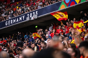 Fans at the Munich stadum during the Nations League final