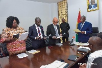 Members of the Commission being sworn in by Vice President Bawumia