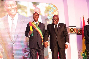 President Akufo Addo Confers Ghana's Highest National Award On President Ouattara