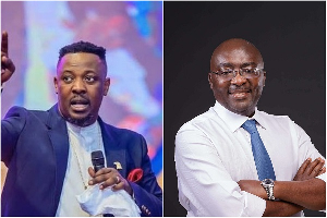 Prophet Nigel Gaisie (L) says Dr Bawumia will win NPP presidential primaries but...