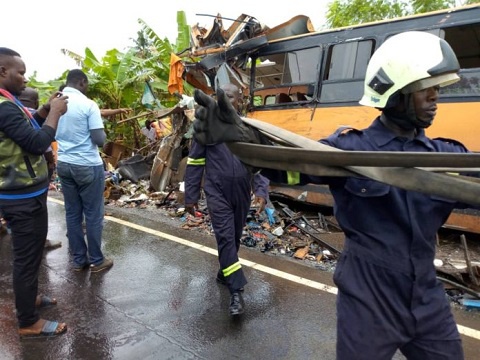 Scenes of the crash at Ekumfi